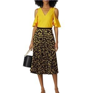 Derek Lam Collective Yellow Cold Shoulder Blouse, Size 2, New with Tag MSRP $240